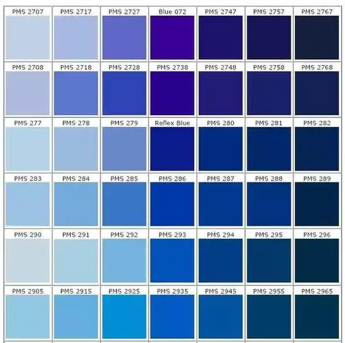 以雾霾蓝为例,在潘通色卡的蓝色色卡里,蓝色多的让你叫不出名字.