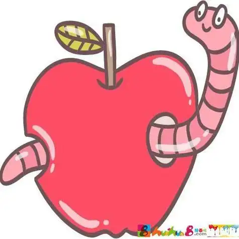 被虫咬了的苹果简笔画