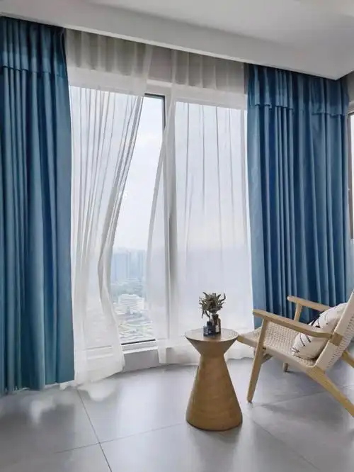 超治愈的蓝色系窗帘真的太绝了