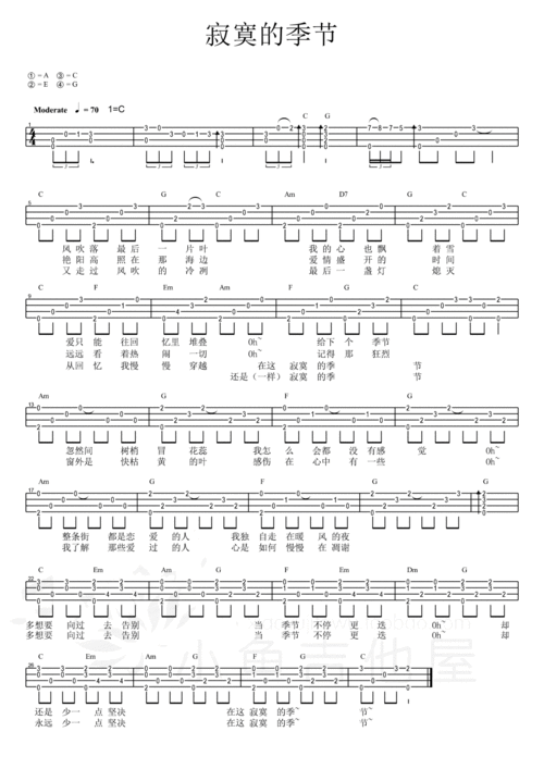 寂寞季节 - 陶喆 尤克里里谱 小鱼版