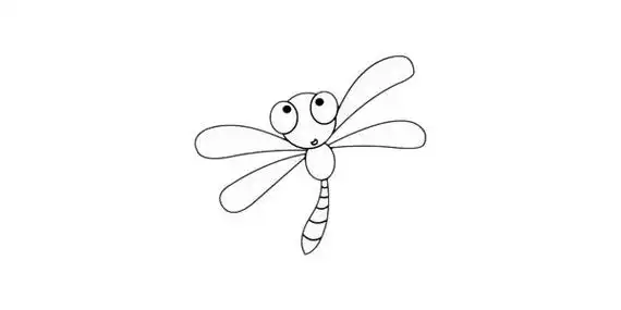 卡通蜻蜓简笔画简单画法步骤教程及图片大全