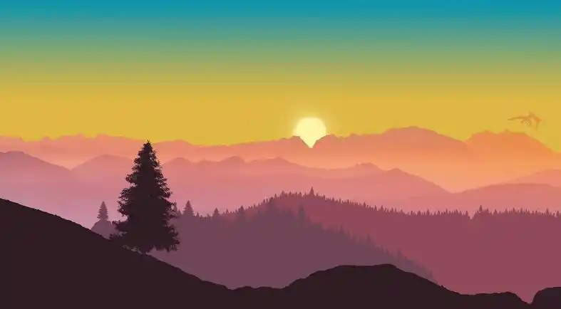 4k简约动漫风景 插画超高清壁纸 - 自然风光 - h128壁纸