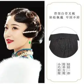 复古波纹假发片民国发型旗袍发饰古装夜上海发夹旗袍汉服影楼发饰