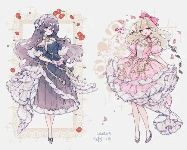 太萝莉了动漫少女华丽礼服服饰设计素材分享