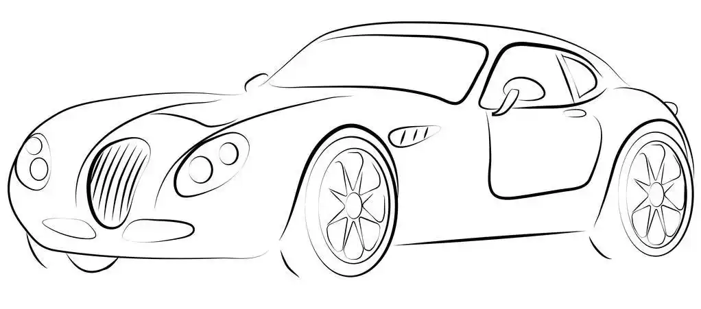 一辆跑车的轮廓,图片显示轮廓的一辆跑车