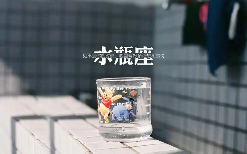 创意水瓶座文字清新高清壁纸