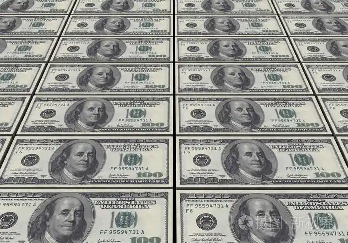 3d成堆的一百美元