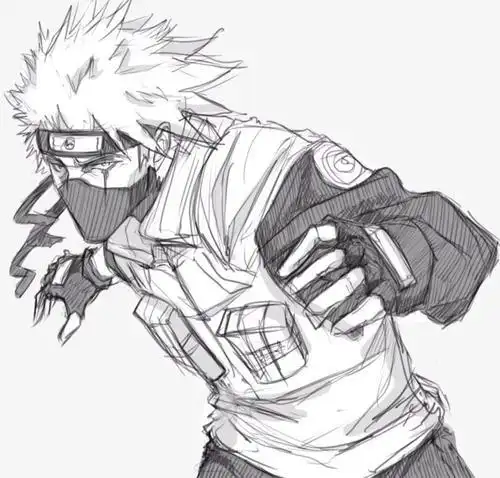 火影忍者简笔画教程卡卡西