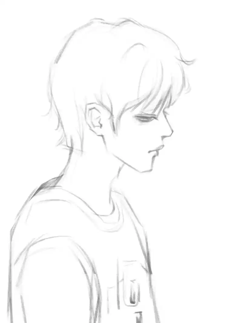 男生线稿练习/侧脸