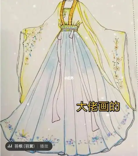 裙子汉服分类简笔画 古风精 简笔画:送给你一套漂亮的古装零基础学