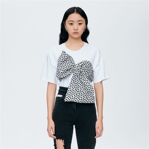 芮范设计师款甜酷风叠穿式假两件t恤女式t恤