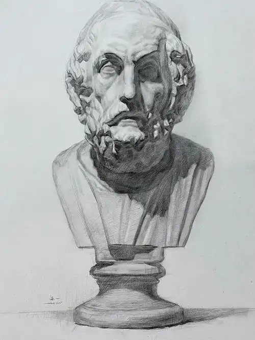 素描石膏像步骤图上海联考素描