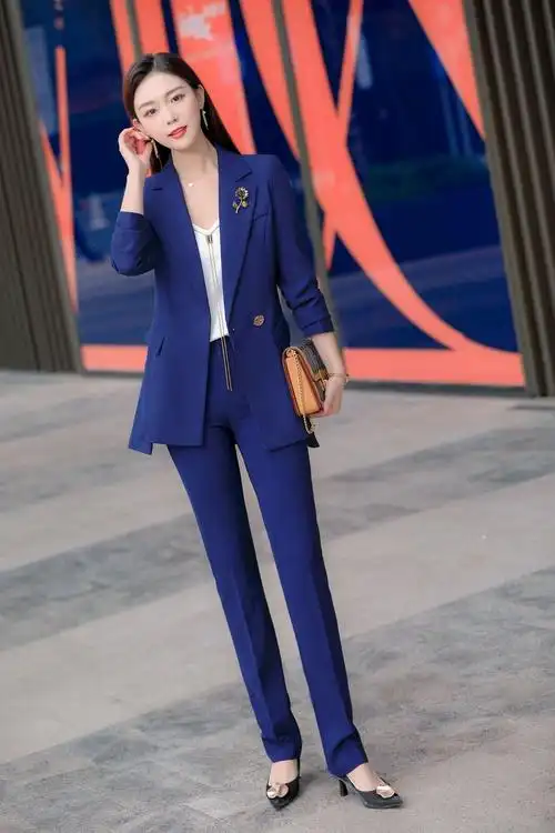 春秋西装套装女时尚西服女士气质减龄主持人讲师正装职业装工作服