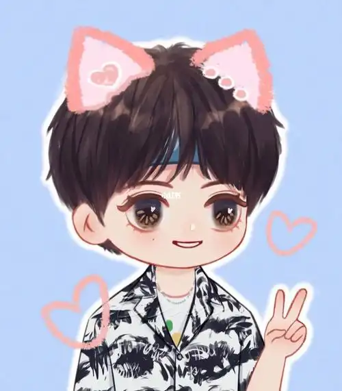 比个耶 #丁程鑫  #q版人物  #绘画