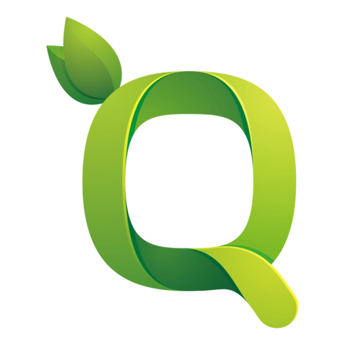 绿色环保叶子字母字体q图片