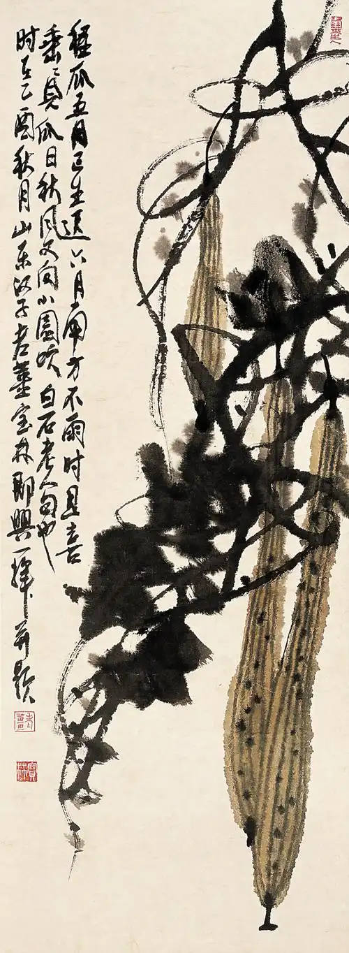 姜宝林  丝瓜老  136×68cm