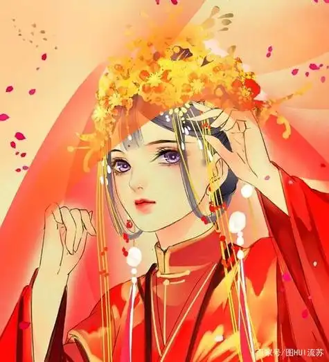 古风嫁衣新娘头像