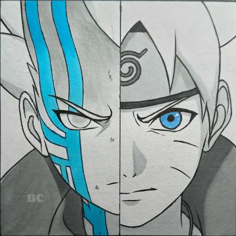 博人绘画过程.#博人 #手绘 #临摹 #绘画过程 #临摹 - 抖音