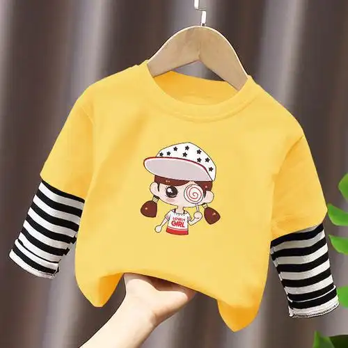 女童蝴蝶印花长袖t恤图片