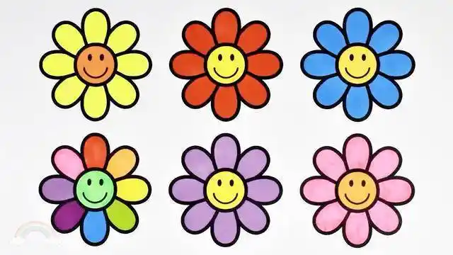 花简笔画彩色2022最新 花朵的彩色简笔画图片