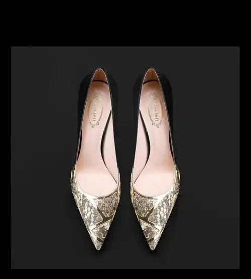 独女黑色高跟鞋女蛇皮拼牛漆皮2021年春季新款85cm尖头细跟单鞋黑色85