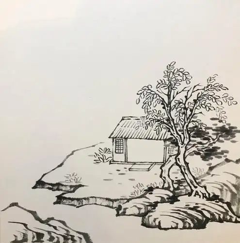 颜料:赭石,花青,朱砂,藤黄 工具:兼毫毛笔中号,兼豪大号,小红毛勾线笔